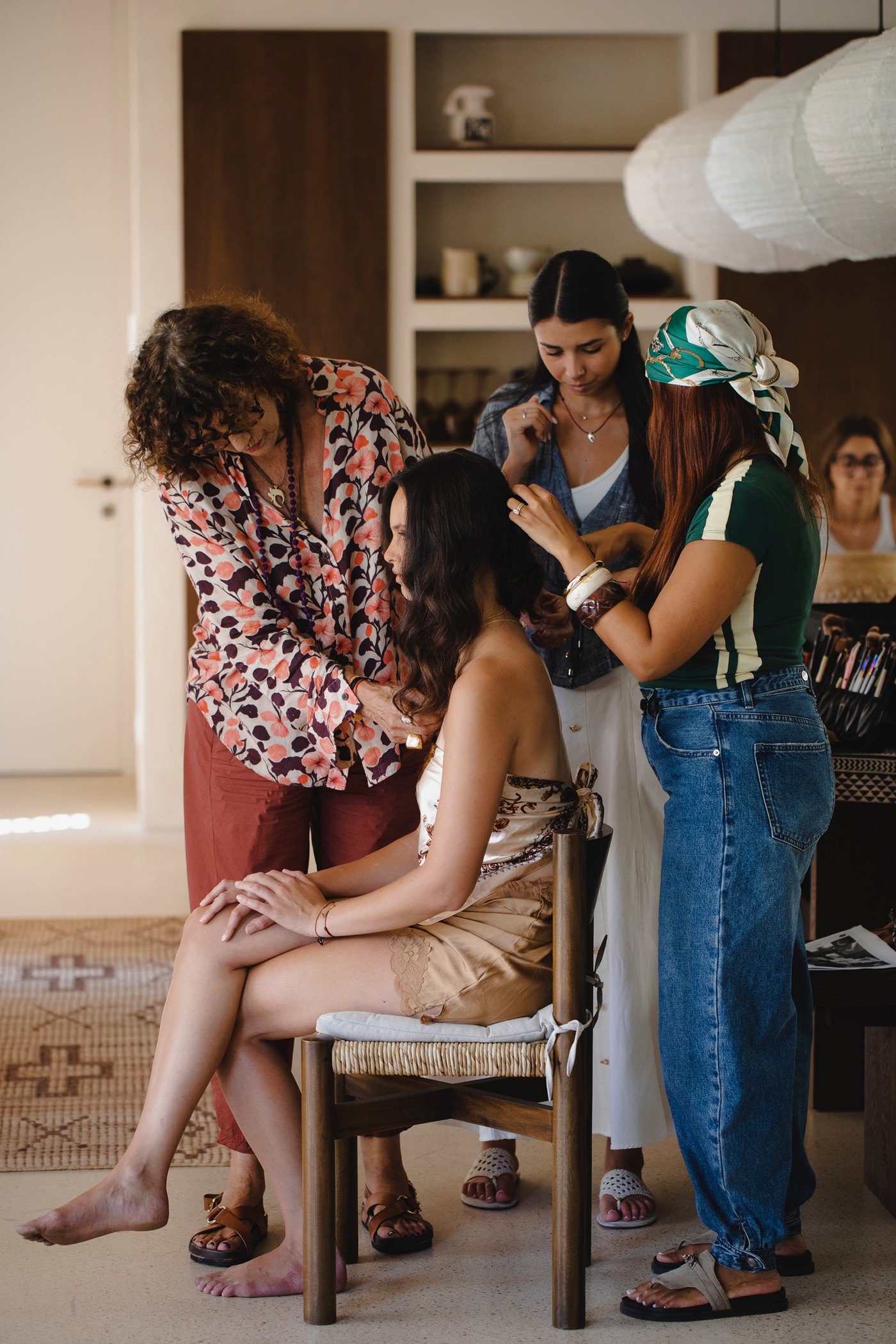 Hair and make-up before the shoot