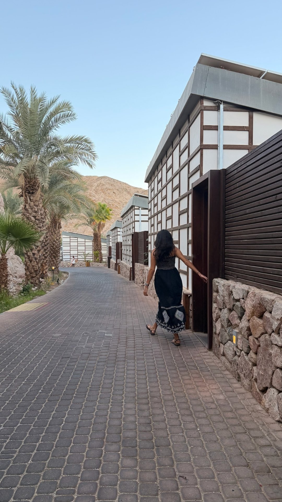 The path running through the resort