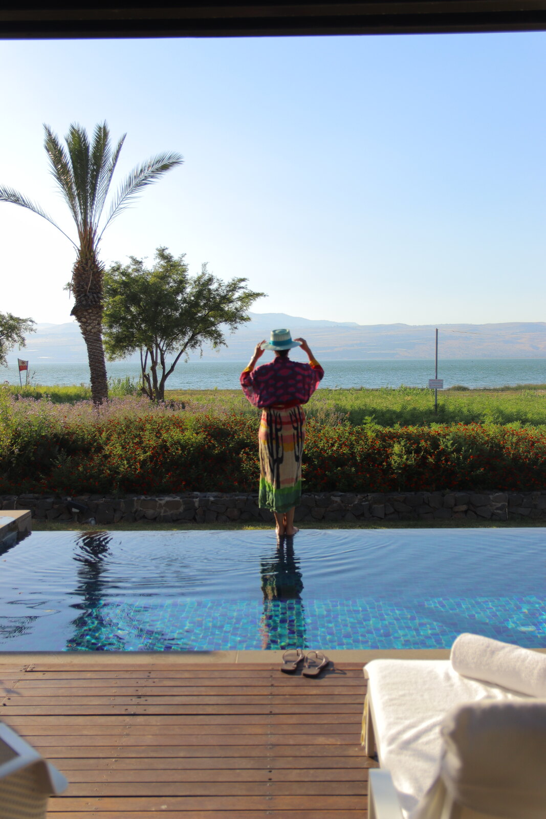 The Setai Sea of Galilee — the pool looking out over the lake
