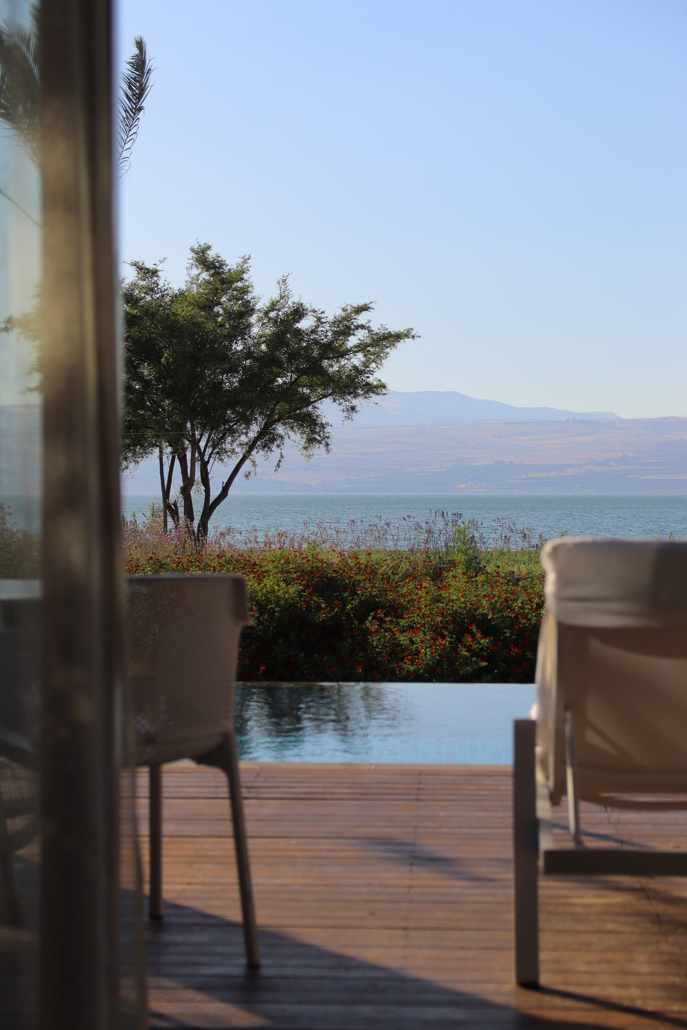 The view from the deck, out across the water