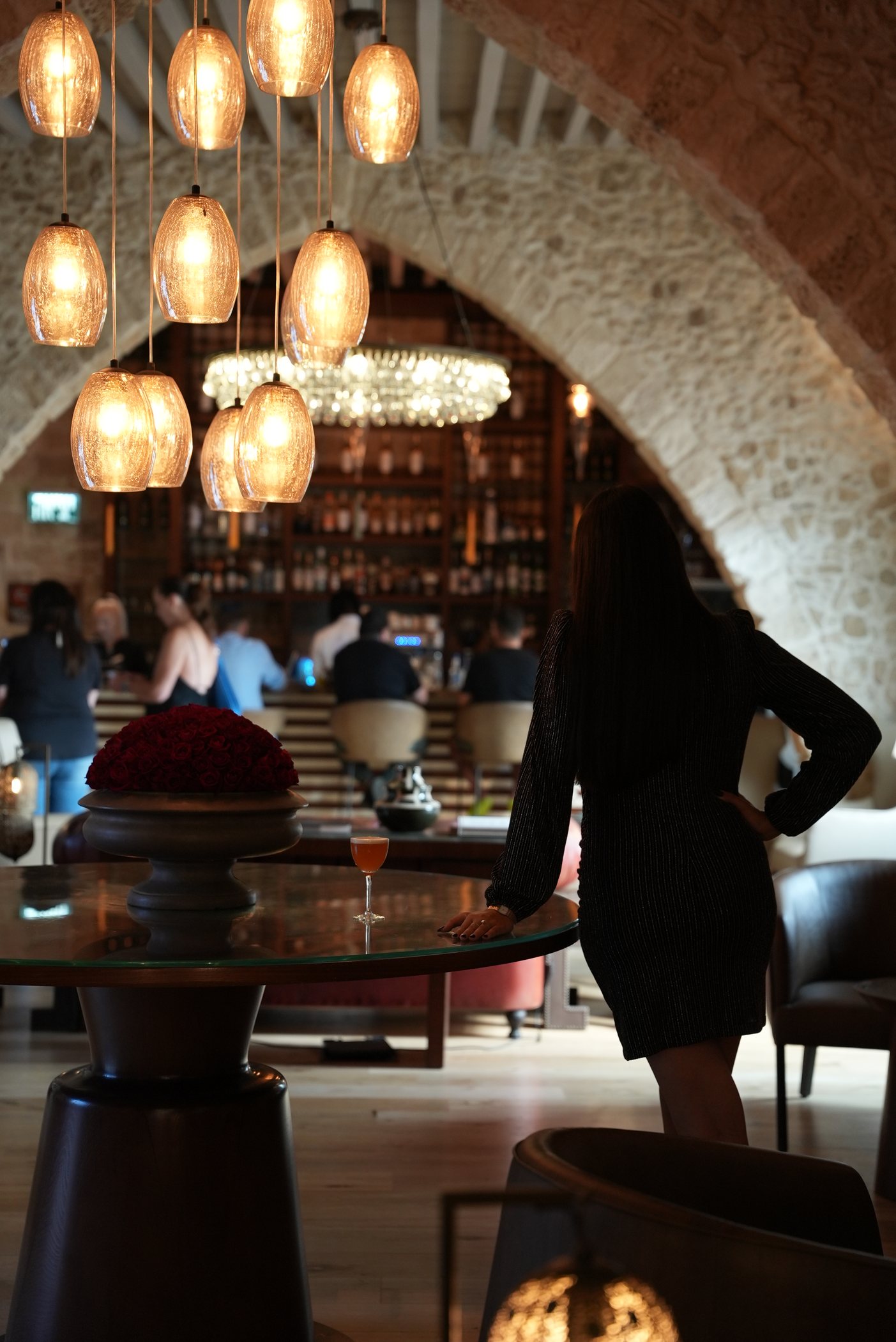 The bar beneath the stone arches