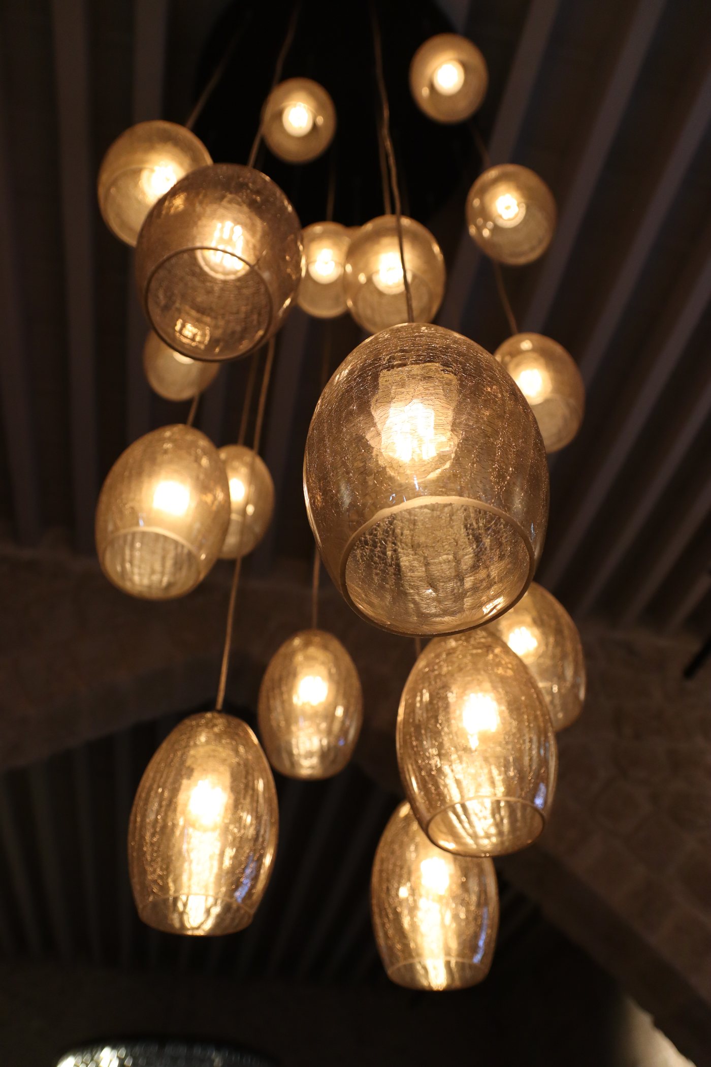 The glass pendants of the lobby