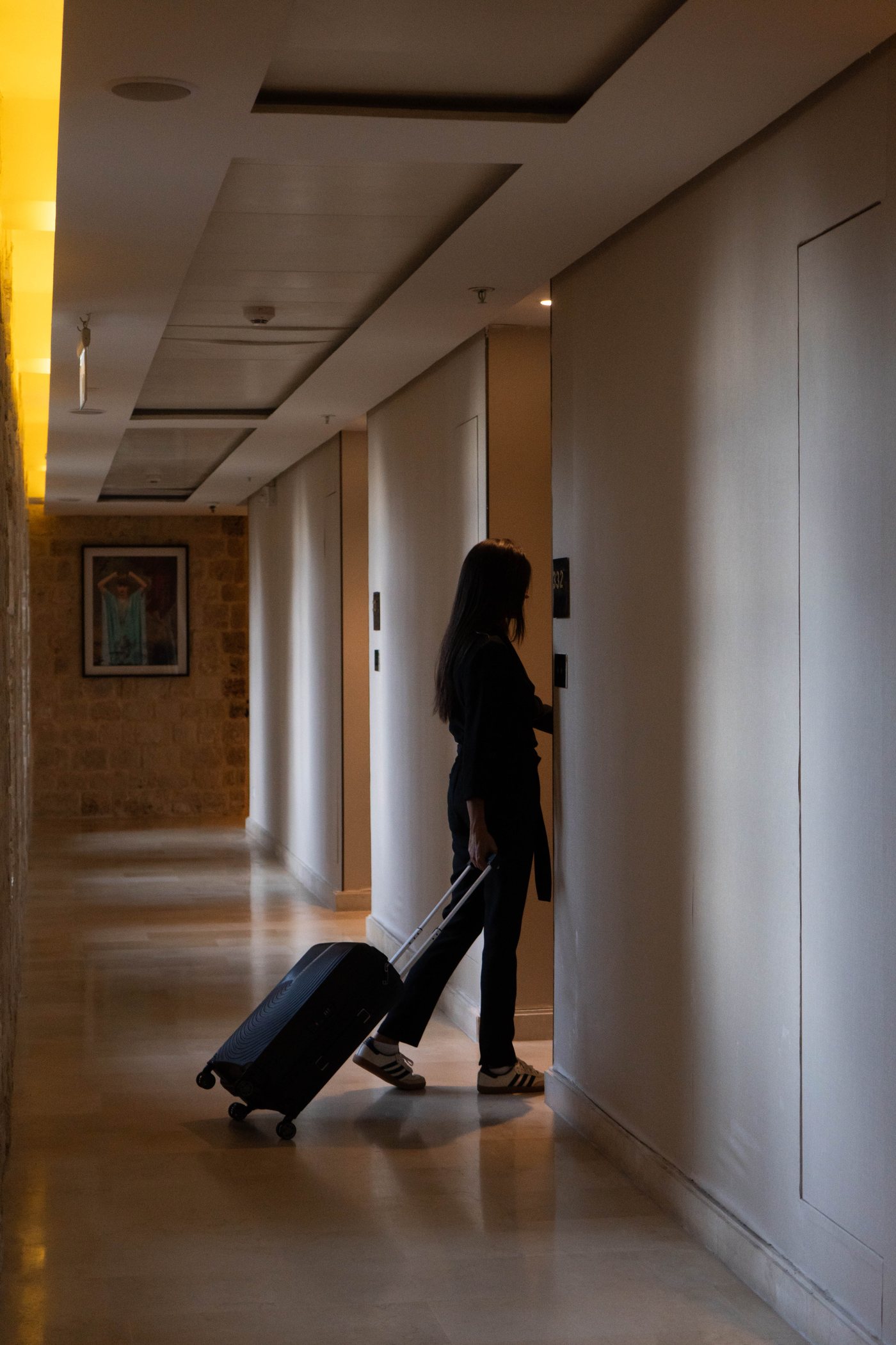 A guest along the corridor