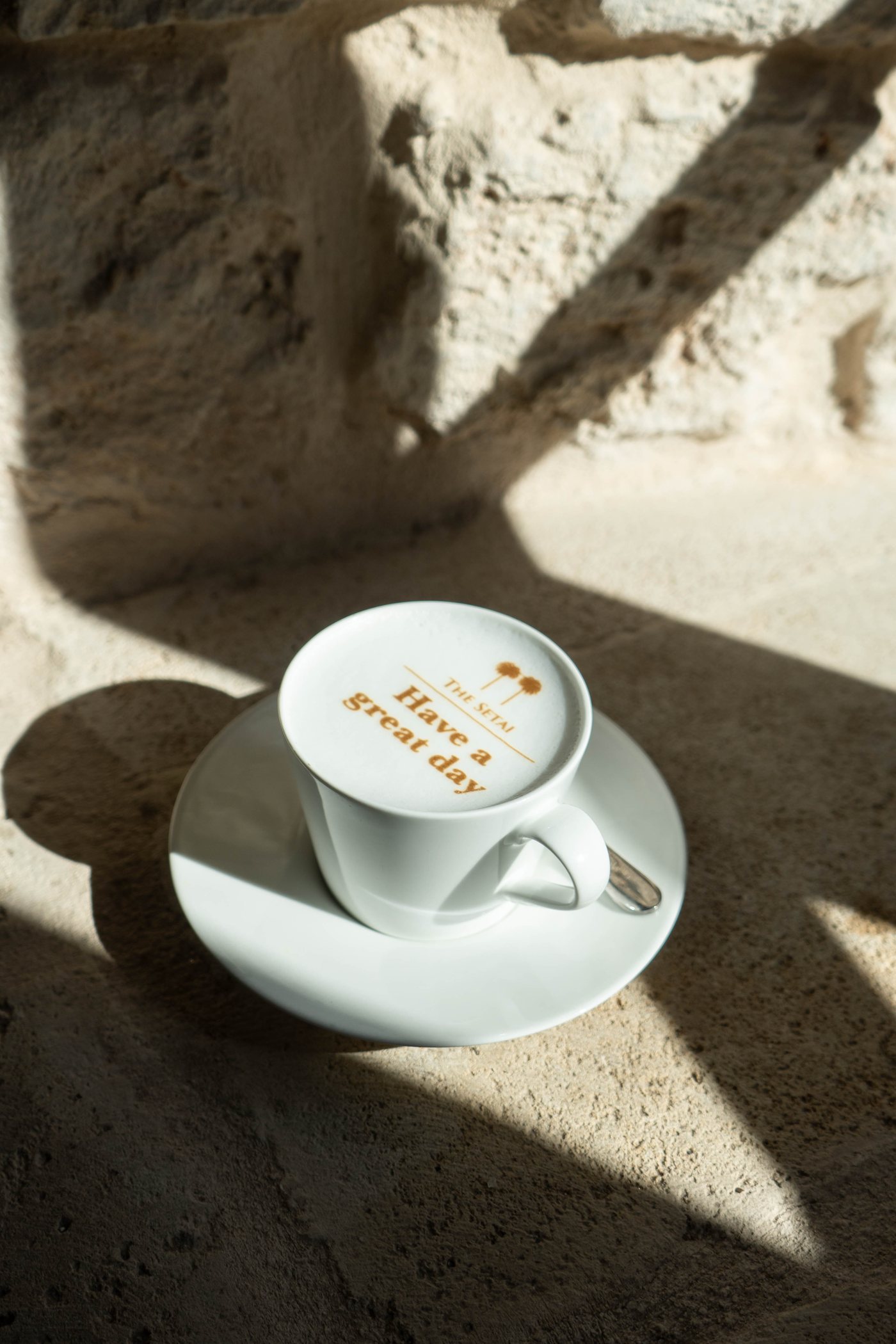 A cup on the stone, in the morning light